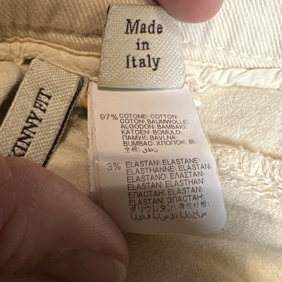 Brunello Cucinelli Womens 4 Beige Extra Skinny Fit Straight Leg Denim Pants - Picture 4 of 10